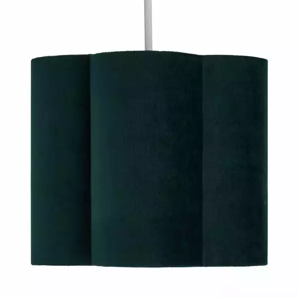 Dunelm Vivian 25cm Scallop Velvet Green Lamp Shade 5 Dunelm Vivian 25cm Scallop Velvet Green Lamp Shade - Image 3