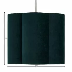 Dunelm Vivian 25cm Scallop Velvet Green Lamp Shade 9 Dunelm Vivian 25cm Scallop Velvet Green Lamp Shade -all lighting Sales Store 30690172 alt07