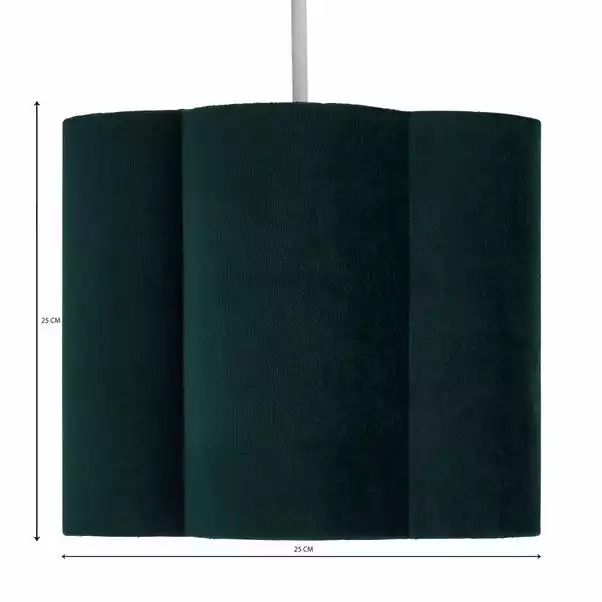 Dunelm Vivian 25cm Scallop Velvet Green Lamp Shade 6 Dunelm Vivian 25cm Scallop Velvet Green Lamp Shade - Image 4