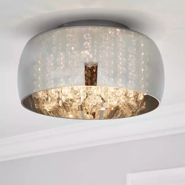 Dunelm Seychelles Smoked Flush Ceiling Fitting 3 Dunelm Seychelles Smoked Flush Ceiling Fitting