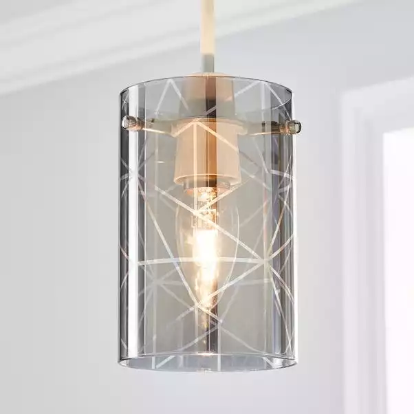 Dunelm Grayson Smoked Glass Easy Fit Pendant 3 Dunelm Grayson Smoked Glass Easy Fit Pendant
