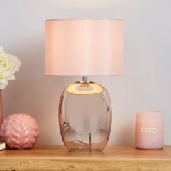 Dunelm Seychelles Mini Blush Pink Table Lamp