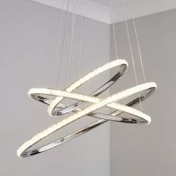 Dunelm Cali 3 Light Integrated LED Hoop Crystal Ceiling Fitting