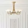 Vogue Lighting Vogue Cagney 5 Light Semi Flush Ceiling Fitting Brass