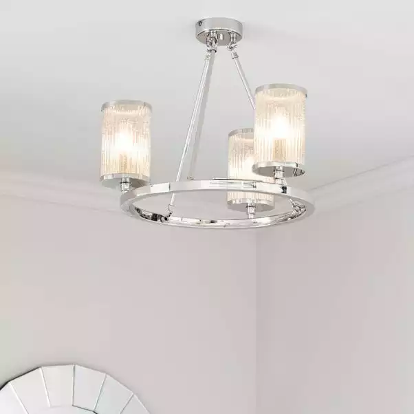 Vogue Lighting Vogue Easton Ribbed Glass Semi Flush Ceiling Fitting Chrome 3 Vogue Lighting Vogue Easton Ribbed Glass Semi Flush Ceiling Fitting Chrome