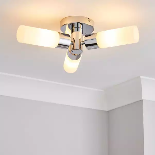 Dunelm Porto 3 Light Bathroom Flush Fitting Chrome 3 Dunelm Porto 3 Light Bathroom Flush Fitting Chrome