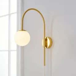 Dunelm Eniola Easy Fit Plug In Wall Light Gold