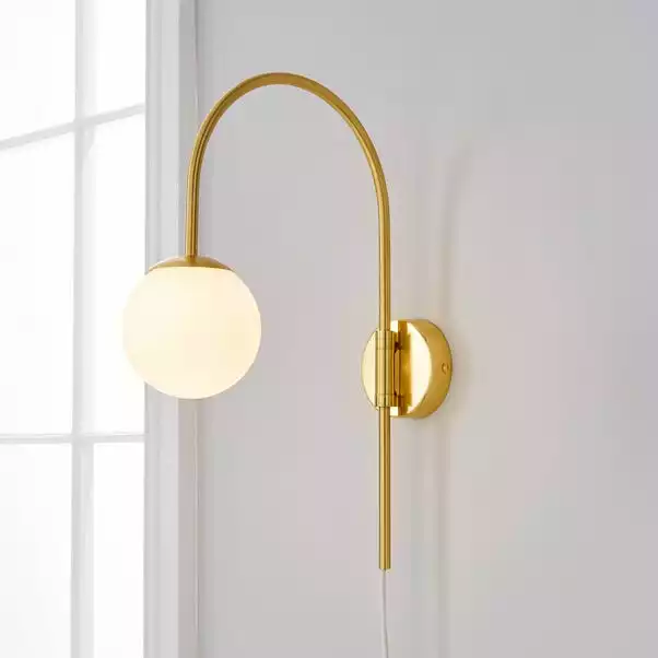 Dunelm Eniola Easy Fit Plug In Wall Light Gold 3 Dunelm Eniola Easy Fit Plug In Wall Light Gold
