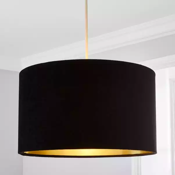 Dunelm Clara Velvet Shade 40cm Black 3 Dunelm Clara Velvet Shade 40cm Black