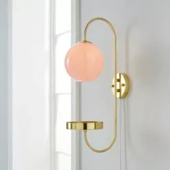 Dunelm Gigi Easy Fit Plug In Pink Wall Light