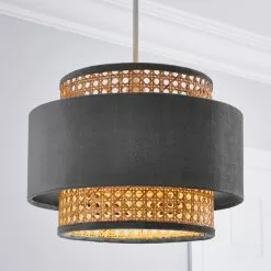 Dunelm Nova Velvet And Cane Shade 30cm