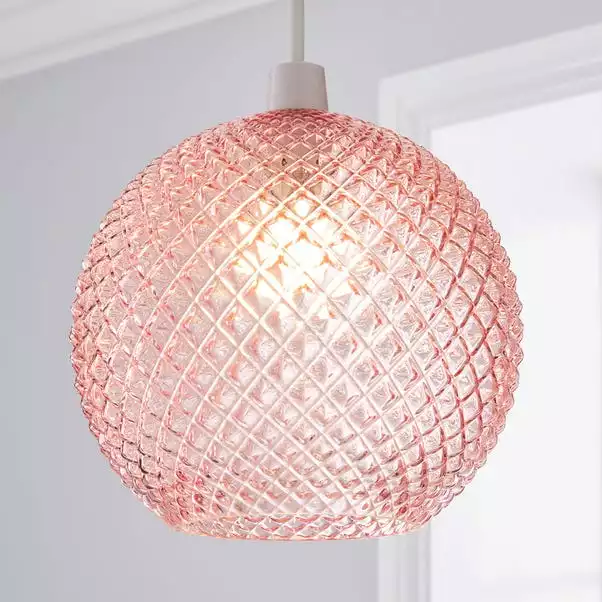 Dunelm Elodie Faceted Glass Easy Fit Pendant Blush Lustre 3 Dunelm Elodie Faceted Glass Easy Fit Pendant Blush Lustre