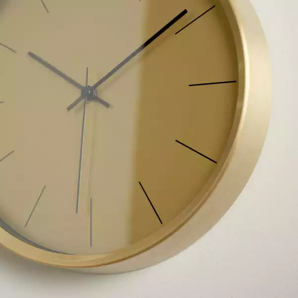 Dunelm Aluminium Gold 26cm Silent Clock 4 Dunelm Aluminium Gold 26cm Silent Clock - Image 2