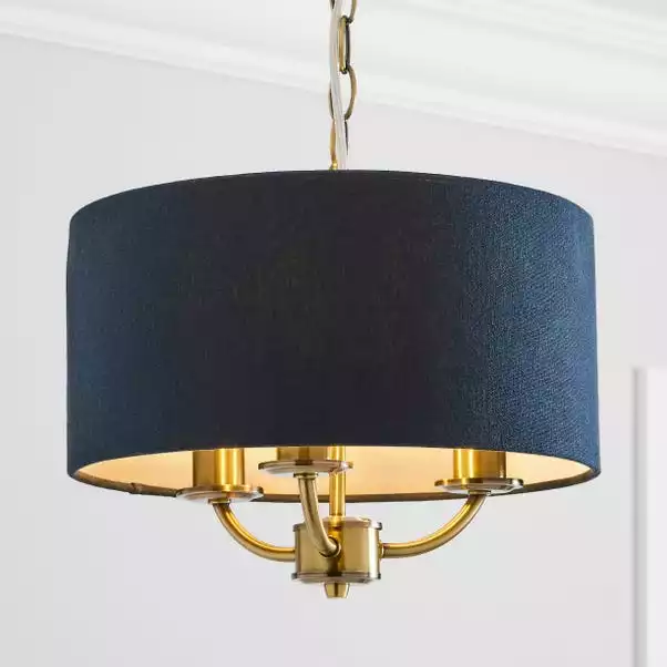 Dunelm Preston Gold And Navy 3 Light Pendant Fitting 3 Dunelm Preston Gold And Navy 3 Light Pendant Fitting