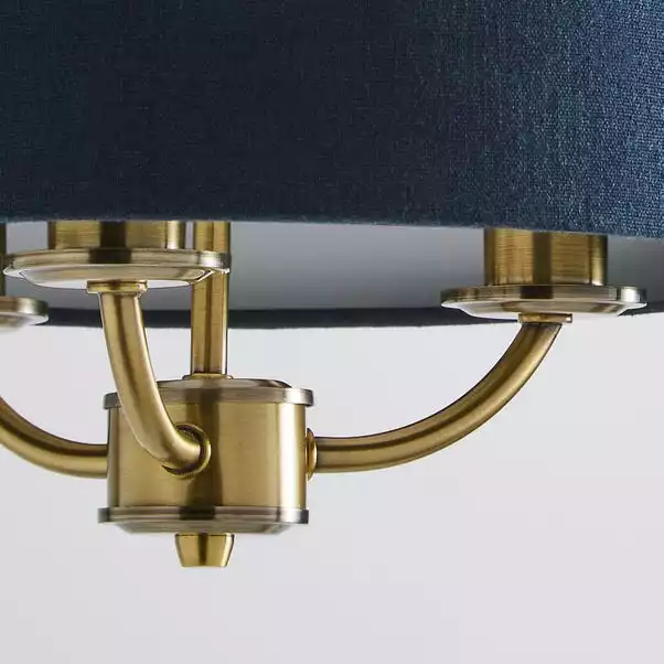 Dunelm Preston Gold And Navy 3 Light Pendant Fitting 5 Dunelm Preston Gold And Navy 3 Light Pendant Fitting - Image 3