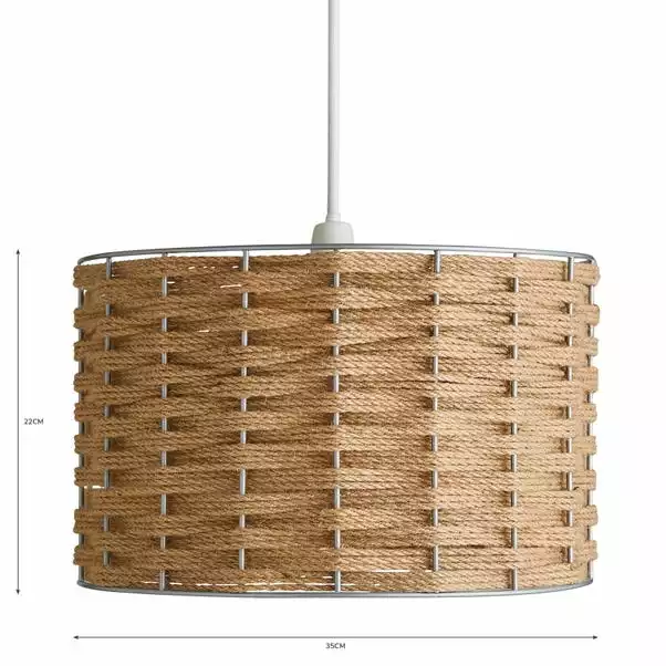Dunelm Shelley Rope Lamp Shade Natural 7 Dunelm Shelley Rope Lamp Shade Natural - Image 5