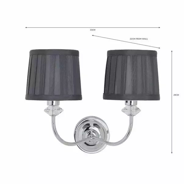 Dorma Genevieve 2 Light Grey Wall Light 8 Dorma Genevieve 2 Light Grey Wall Light - Image 6