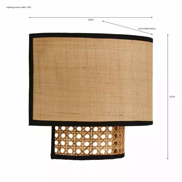 Dunelm Malika Cane Easy Fit Plug In Wall Light 8 Dunelm Malika Cane Easy Fit Plug In Wall Light - Image 6