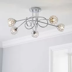 Dunelm Portia 5 Light Ceiling Fitting
