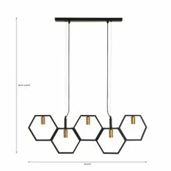 Dunelm Hexa 5 Light Ceiling Fitting -all lighting Sales Store 30731128 alt07