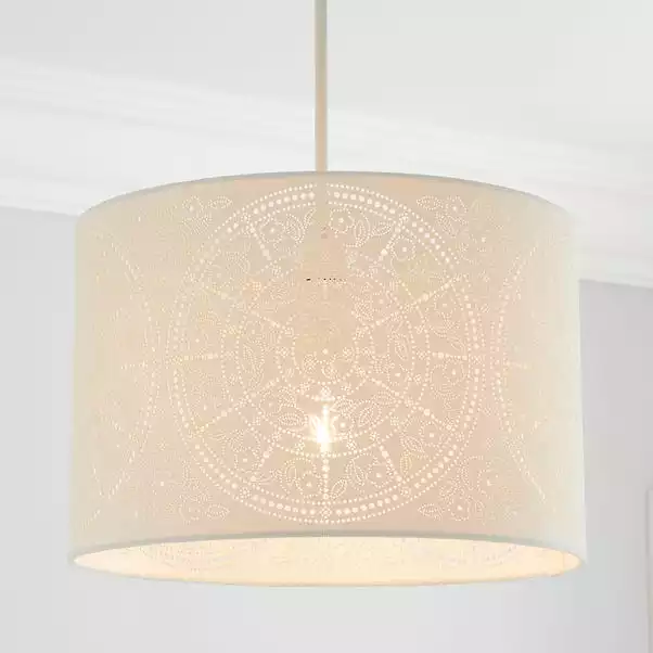 Dunelm Samira Laser Cut Drum Shade 3 Dunelm Samira Laser Cut Drum Shade