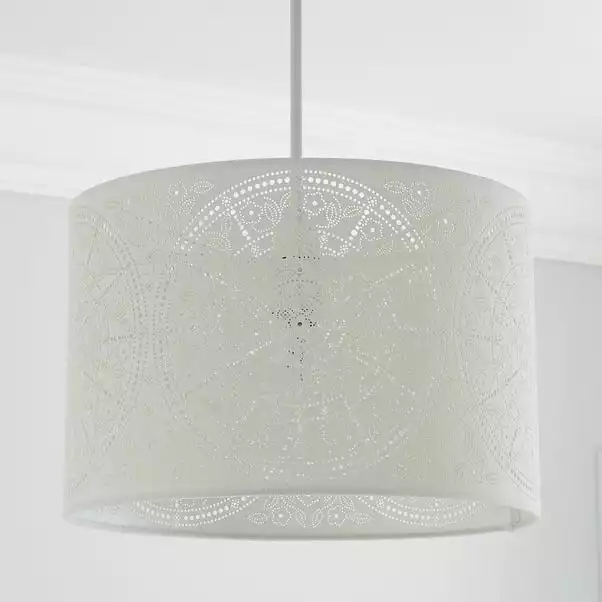 Dunelm Samira Laser Cut Drum Shade 4 Dunelm Samira Laser Cut Drum Shade - Image 2