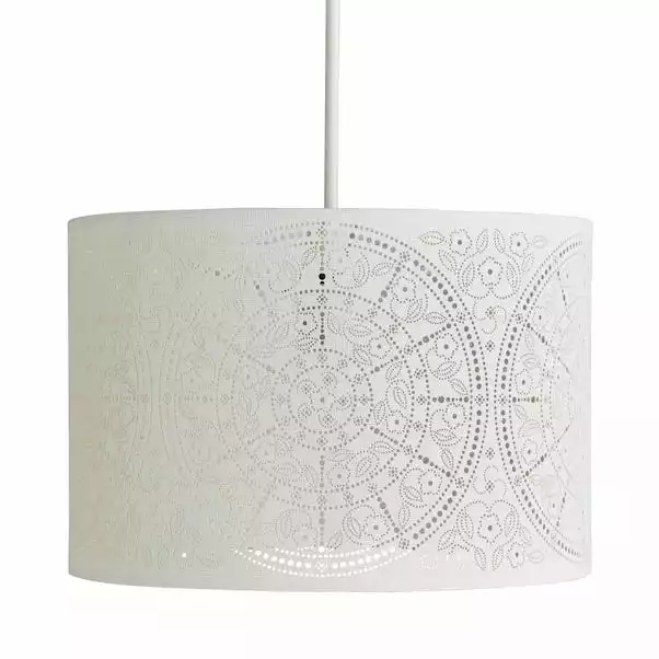 Dunelm Samira Laser Cut Drum Shade 6 Dunelm Samira Laser Cut Drum Shade - Image 4