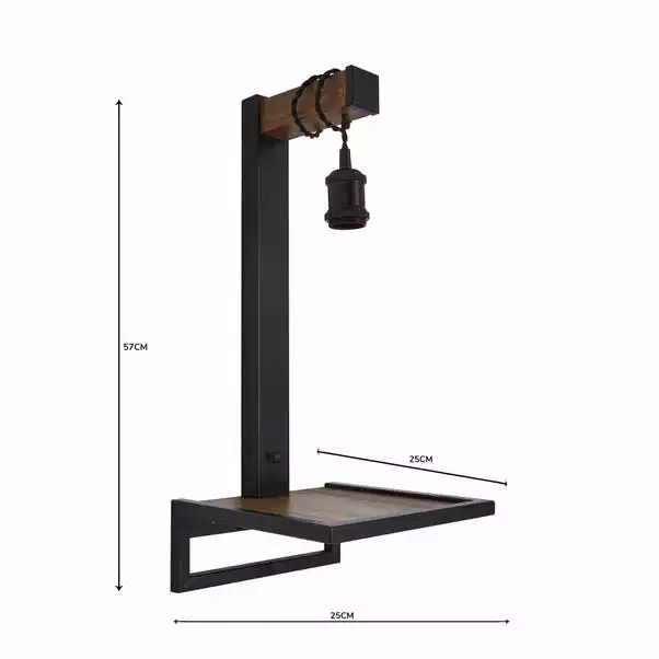 Dunelm Fulton Easy Fit Plug In Shelf Wall Light 8 Dunelm Fulton Easy Fit Plug In Shelf Wall Light - Image 6