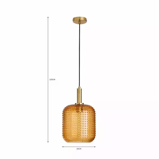 Dunelm Amber Retro 1 Light Pendant Ceiling Fitting 8 Dunelm Amber Retro 1 Light Pendant Ceiling Fitting - Image 6