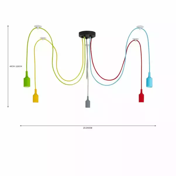 Dunelm Rainbow Flex 5 Light Spider Ceiling Fitting 8 Dunelm Rainbow Flex 5 Light Spider Ceiling Fitting - Image 6