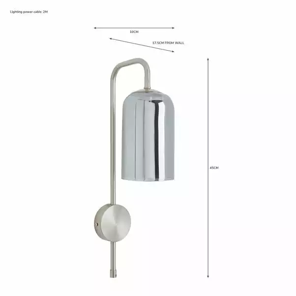 Dunelm Palazzo Chrome Easy Fit Plug In Wall Light 8 Dunelm Palazzo Chrome Easy Fit Plug In Wall Light - Image 6