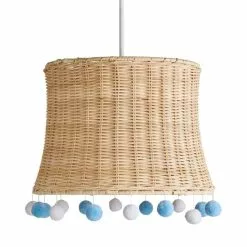 Dunelm Fiesta Rattan Pom Pom Easy Fit Pendant Shade 10 Dunelm Fiesta Rattan Pom Pom Easy Fit Pendant Shade -all lighting Sales Store 30734618 alt05
