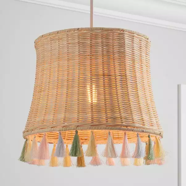 Dunelm Fiesta Rattan Tassel Easy Fit Pendant Shade 3 Dunelm Fiesta Rattan Tassel Easy Fit Pendant Shade