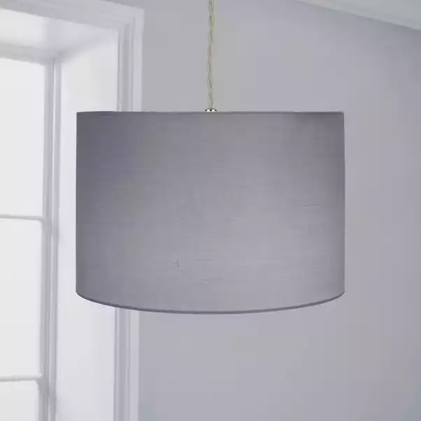 Dunelm Luna Drum Lamp Shade 20cm Dove Grey 3 Dunelm Luna Drum Lamp Shade 20cm Dove Grey