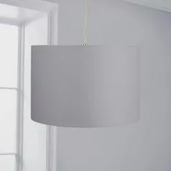 Dunelm Luna Drum Lamp Shade 20cm Dove Grey 7 Dunelm Luna Drum Lamp Shade 20cm Dove Grey -all lighting Sales Store 30734628 alt01