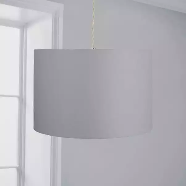 Dunelm Luna Drum Lamp Shade 20cm Dove Grey 4 Dunelm Luna Drum Lamp Shade 20cm Dove Grey - Image 2