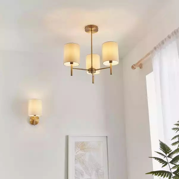 Vogue Lighting Vogue Dewey Antique Brass 3 Light Flush Ceiling Fitting 4 Vogue Lighting Vogue Dewey Antique Brass 3 Light Flush Ceiling Fitting - Image 2