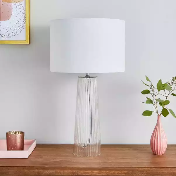 Dunelm Aero Ribbed Glass Table Lamp 3 Dunelm Aero Ribbed Glass Table Lamp - Image 2