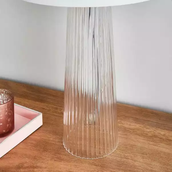 Dunelm Aero Ribbed Glass Table Lamp 4 Dunelm Aero Ribbed Glass Table Lamp - Image 3