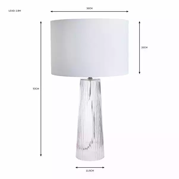 Dunelm Aero Ribbed Glass Table Lamp 7 Dunelm Aero Ribbed Glass Table Lamp - Image 6