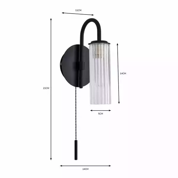 Dorma Henstone Black Bathroom Wall Light 8 Dorma Henstone Black Bathroom Wall Light - Image 6