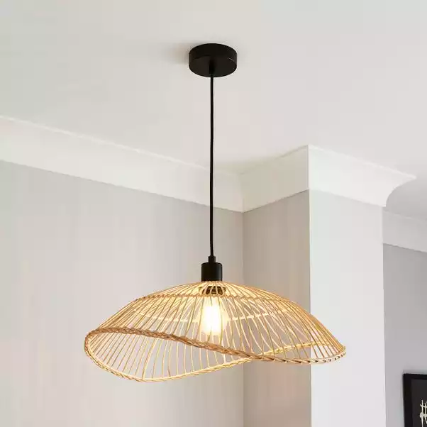 Elements Jaula Rattan 1 Light Ceiling Fitting 3 Elements Jaula Rattan 1 Light Ceiling Fitting