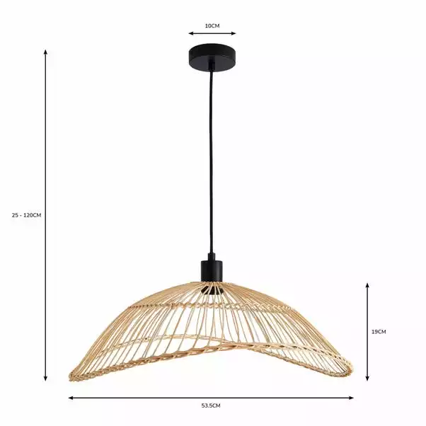 Elements Jaula Rattan 1 Light Ceiling Fitting 8 Elements Jaula Rattan 1 Light Ceiling Fitting - Image 6