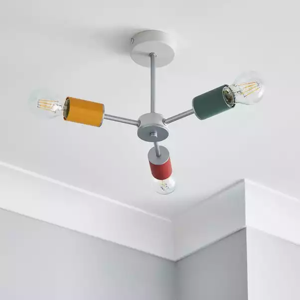Dunelm Vevo 3 Light Semi Flush Ceiling Fitting 4 Dunelm Vevo 3 Light Semi Flush Ceiling Fitting - Image 2