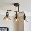 Dunelm Nicholas 3 Light Industrial Ceiling Fitting -all lighting Sales Store 30753354