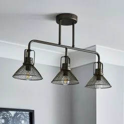 Dunelm Nicholas 3 Light Industrial Ceiling Fitting -all lighting Sales Store 30753354 alt01