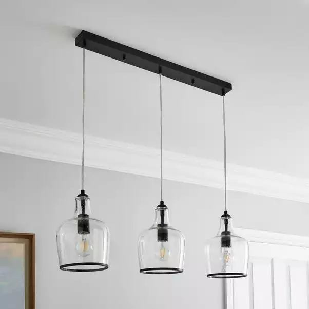 Dunelm Lenny 3 Light Black Diner Ceiling Fitting 4 Dunelm Lenny 3 Light Black Diner Ceiling Fitting - Image 2