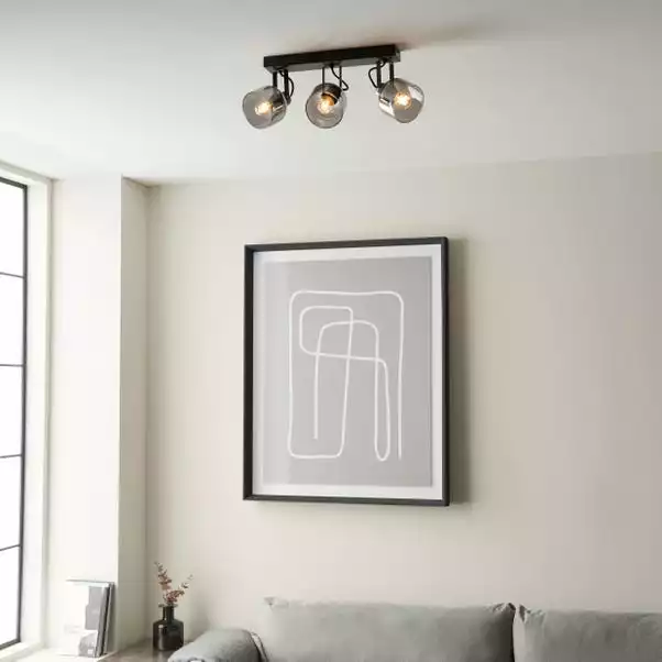 Dunelm Palazzo 3 Light Smoked Glass Spotlight Bar 7 Dunelm Palazzo 3 Light Smoked Glass Spotlight Bar - Image 5