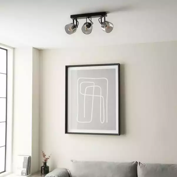 Dunelm Palazzo 3 Light Smoked Glass Spotlight Bar 8 Dunelm Palazzo 3 Light Smoked Glass Spotlight Bar - Image 6