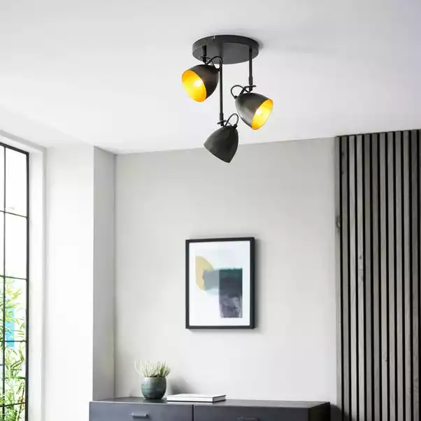 Dunelm Rolton 3 Light Gunmetal Spotlight 5 Dunelm Rolton 3 Light Gunmetal Spotlight - Image 3